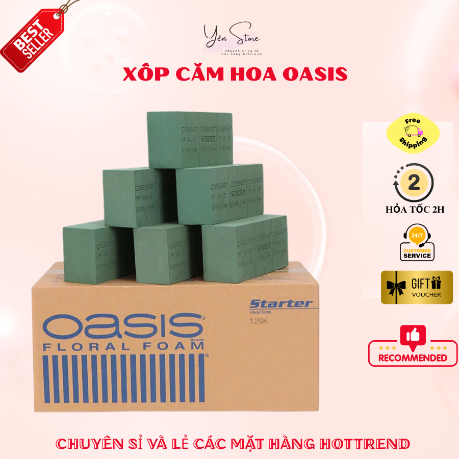 Sỉ Thùng Viên Xốp Cắm Hoa Oasis Loại Tốt, Cắm Hoa Tươi Trang Trí Decor Diy YEN Store